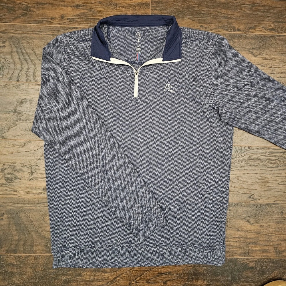 Rhoback Men's Blue Zip Up Sweater